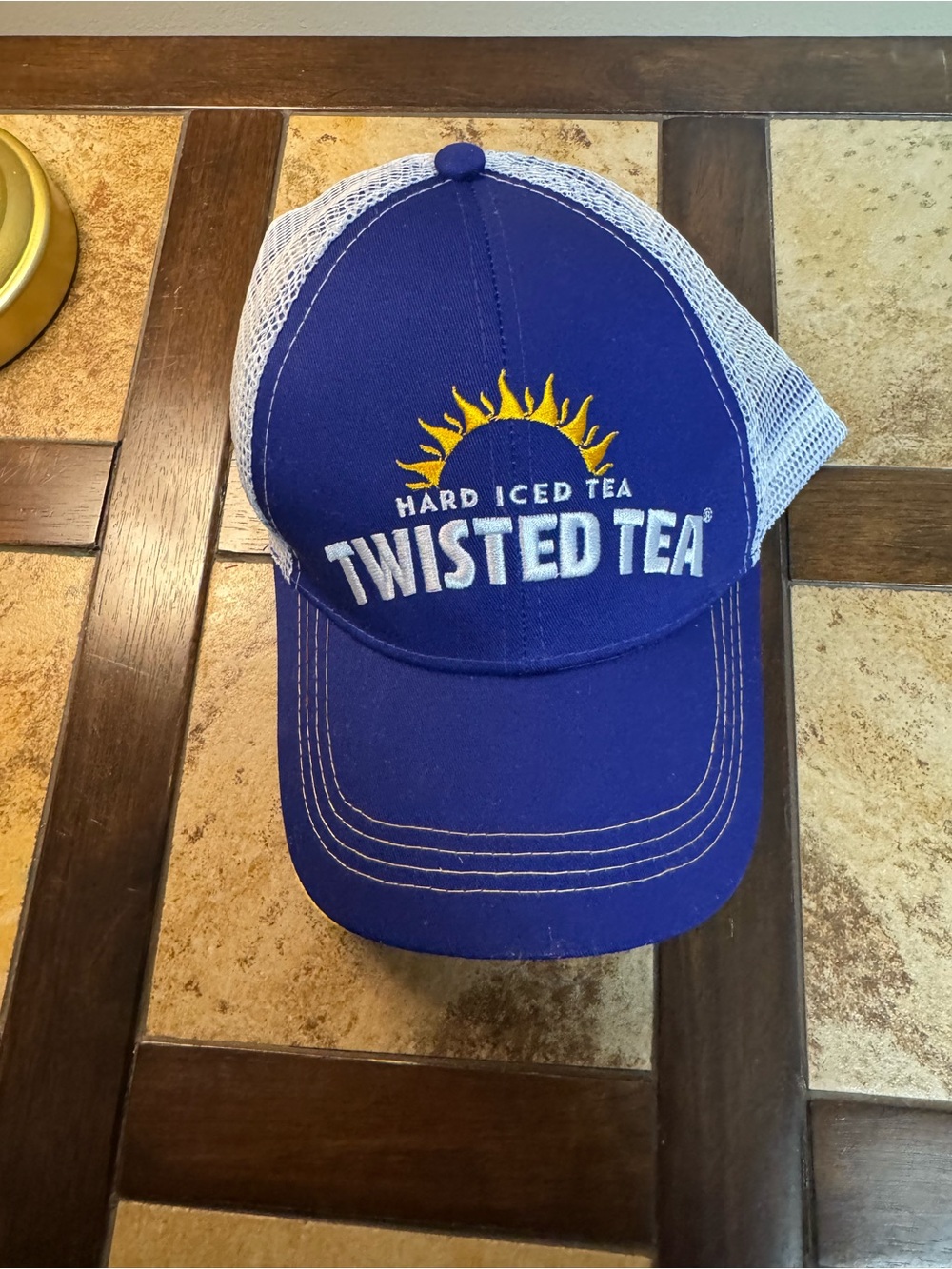 Twisted Tea Blue & White Mesh Trucker Hat